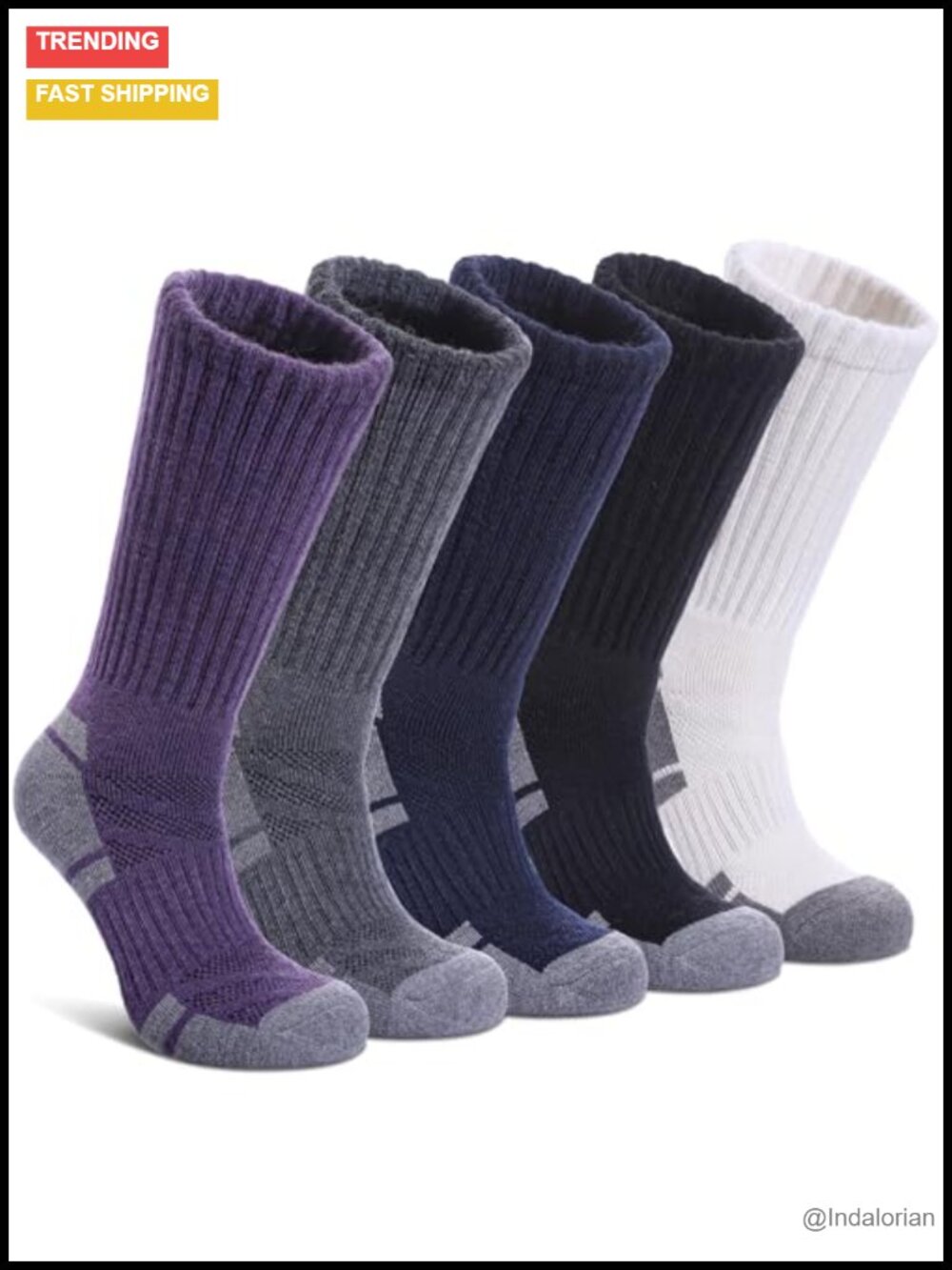 Merino Wool Hiking Socks for Women - Thermal Winter Warm Boot Socks - Athletic